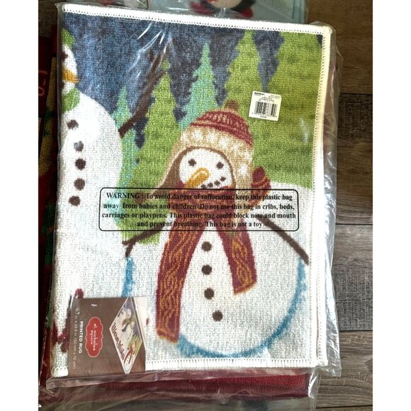 St. Nicholas Square Snowman Warm Wishes "Snowman Scenic" Christmas Rug - Picture 4 of 8